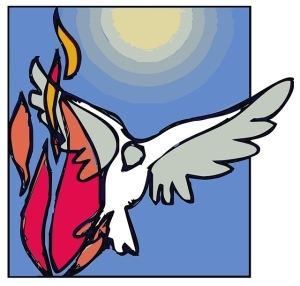 Image of a dove descending to fulfill God's promise to establish a new covenant with His people.