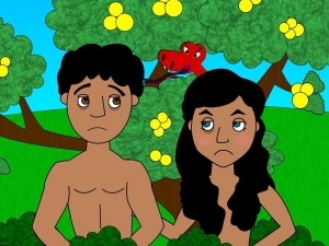 Adam and Eve are tempted