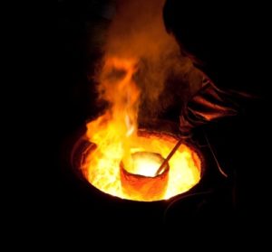 Gold is purified by fire in a crucible