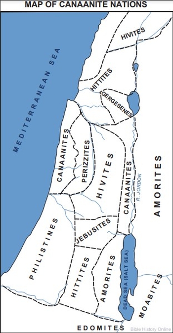 Map of the Canaanite Nations