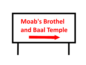 Image of a road sign directing to a temple of Baal