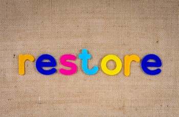 Picture of the word "restore"